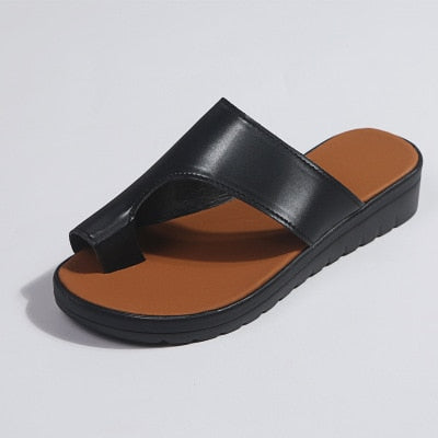 Leather Comfy Platform Sandal