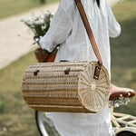 Load image into Gallery viewer, Large Rattan Crossbody Picnic Basket
