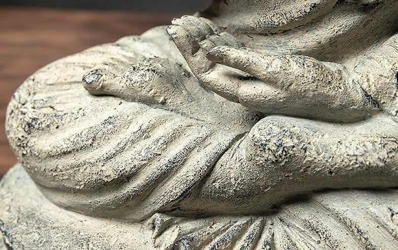 Antique Resin Meditation Buddha Statue