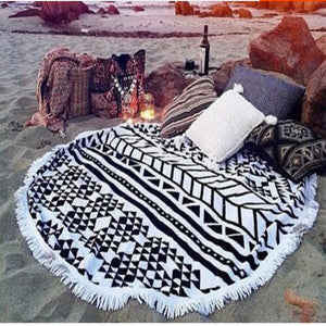 Tassel Mandala Round Beach Towel