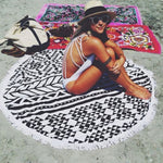 Load image into Gallery viewer, Tassel Mandala Round Beach Towel
